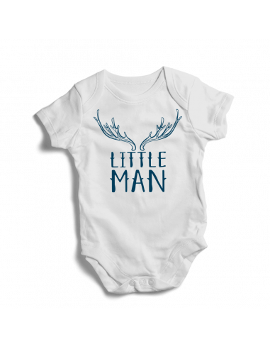 Little man, deer baby bodysuit