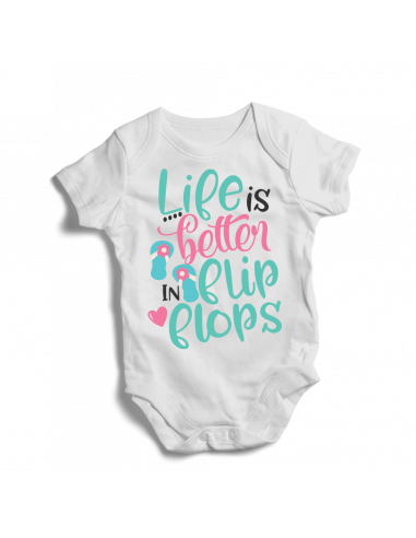 Life is better in flip flops, baby bodysuit