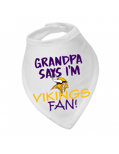 Baby bandana bib Grandpa says I'm Vikings fan!