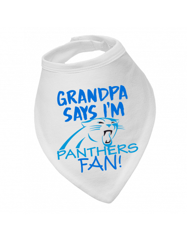 Baby bandana bib Grandpa says I'm Panthers fan!