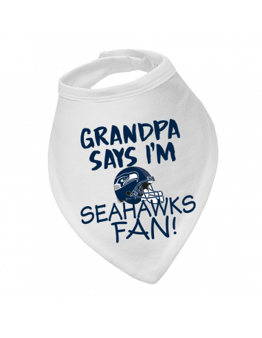 Baby bandana bib Grandpa says I'm Seahawks fan!