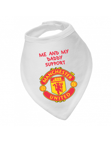 Baby bandana bib My and daddy support Manchester United