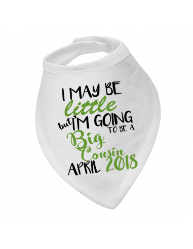 Baby bandana bib I may be little but I'm going to be a big cousin