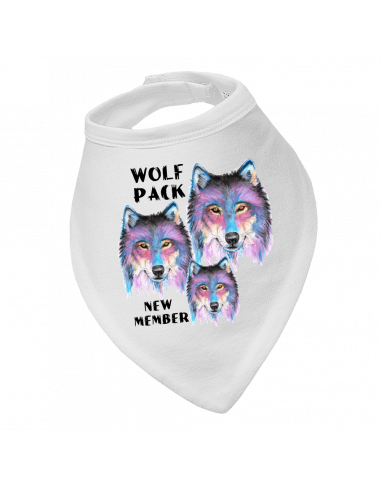Baby bandana bibs, Wolf Pack New Member Handpainted