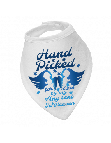 Personalised baby bib, Hand Picked Any Text In Heaven