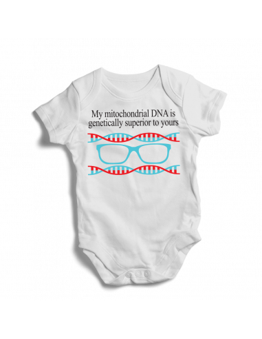 My mitochondrial  DNA is genetically superior to yours unisex onesie