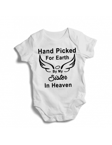 Hand picked for earth by my sister in Heaven, cute baby bodysuit