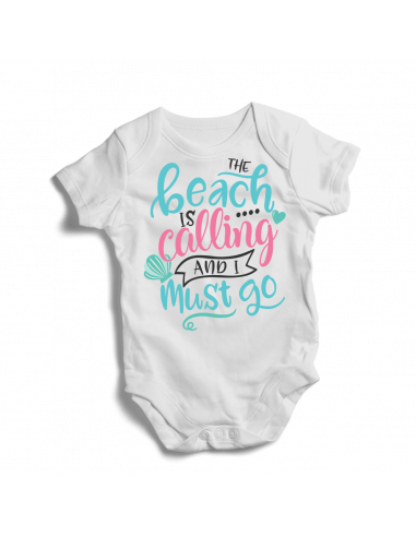 The beach is calling and I must go, adventure baby bodysuit