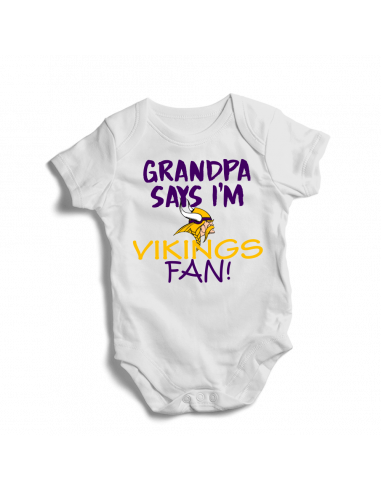 Minnesota Vikings Onesie Shirt Bodysuit Love Watching With Grandpa 