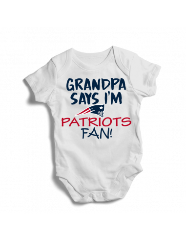 Grandpa say I'm PATRIOTS fan! Baby bodysuit