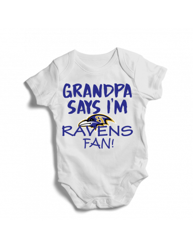 Grandpa say I'm RAVENS fan! Baby bodysuit