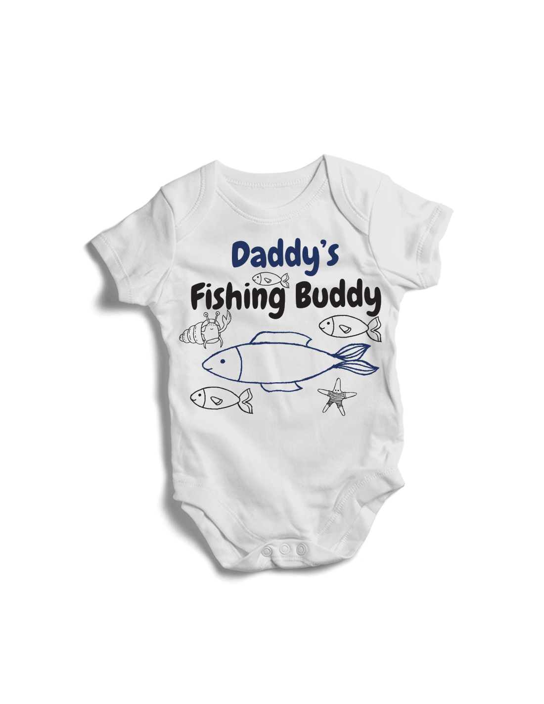 Daddy's fishing buddy, little fisher baby onesie